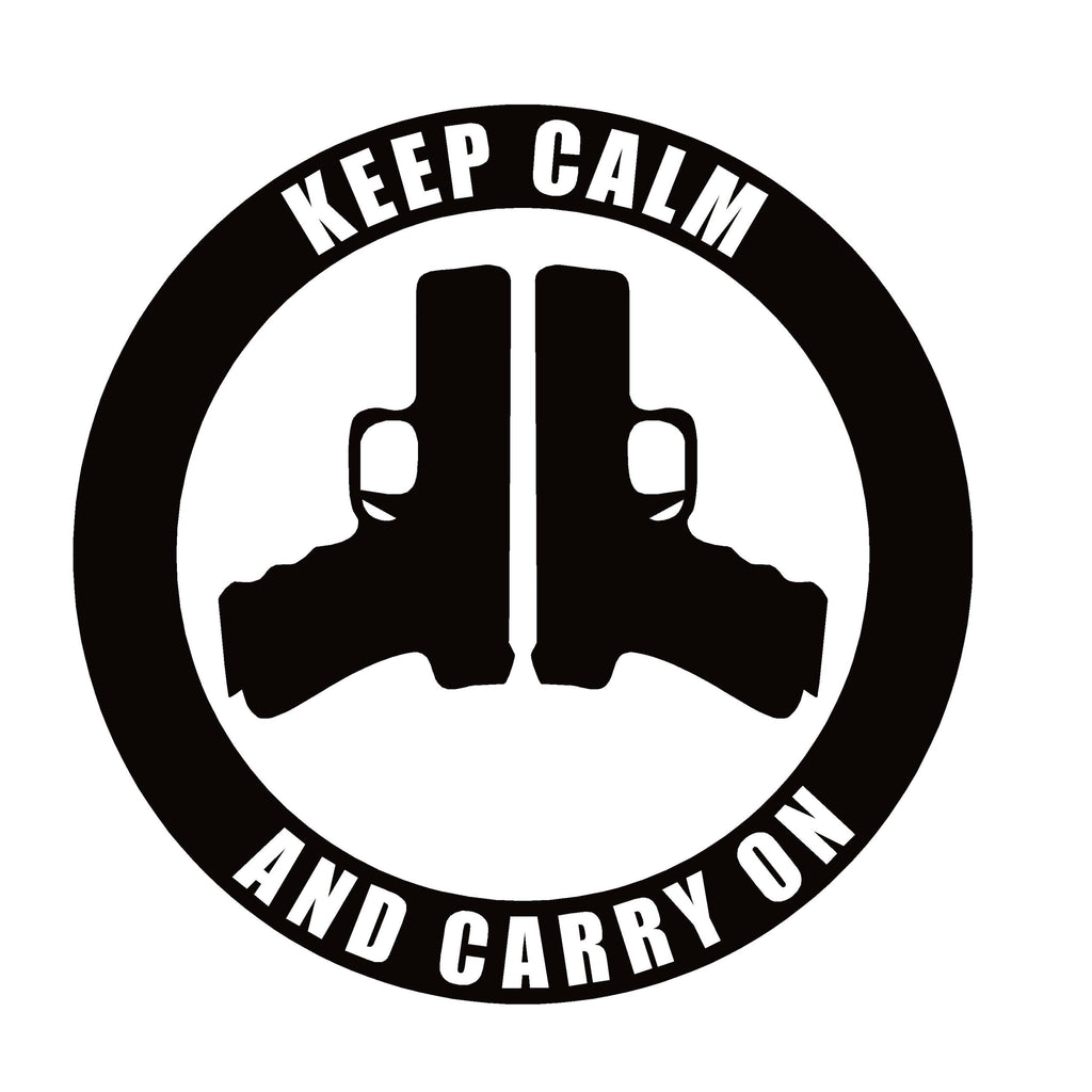 Guns Decal - Keep Calm and Carry On – Pro-Gun Window Sticker – 7642