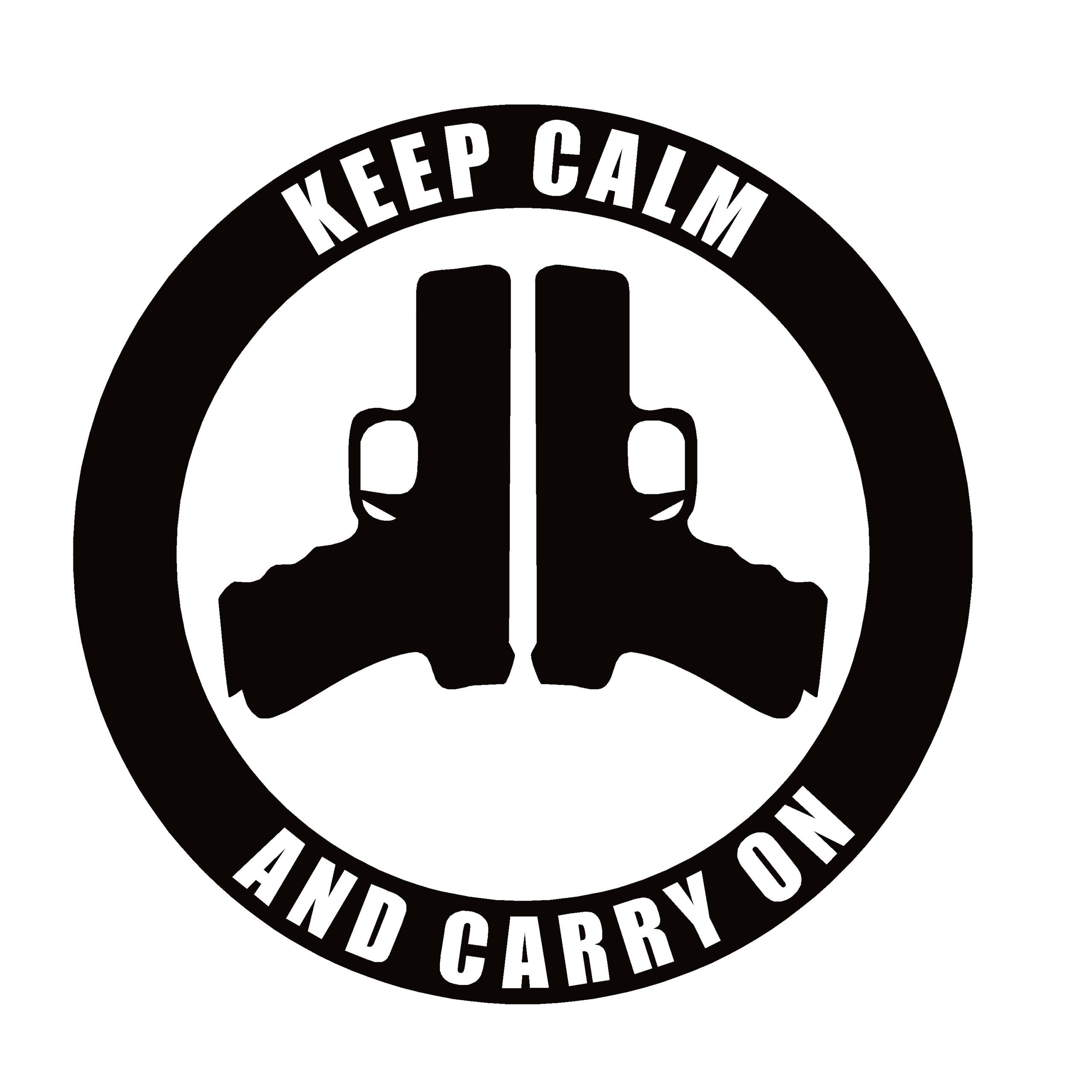 Guns Decal - Keep Calm and Carry On – Pro-Gun Window Sticker – 7642