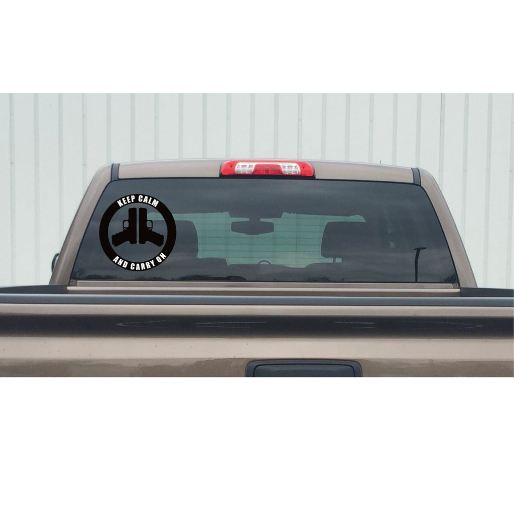 Guns Decal - Keep Calm and Carry On – Pro-Gun Window Sticker – 7642