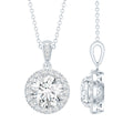 Certified 2 Carat Lab Grown Diamond Halo Pendant Necklace