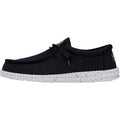 Hey Dude Mens Size 7 Navy Blue Wally Slub Canvas Slip On Elastic Lace Shoes