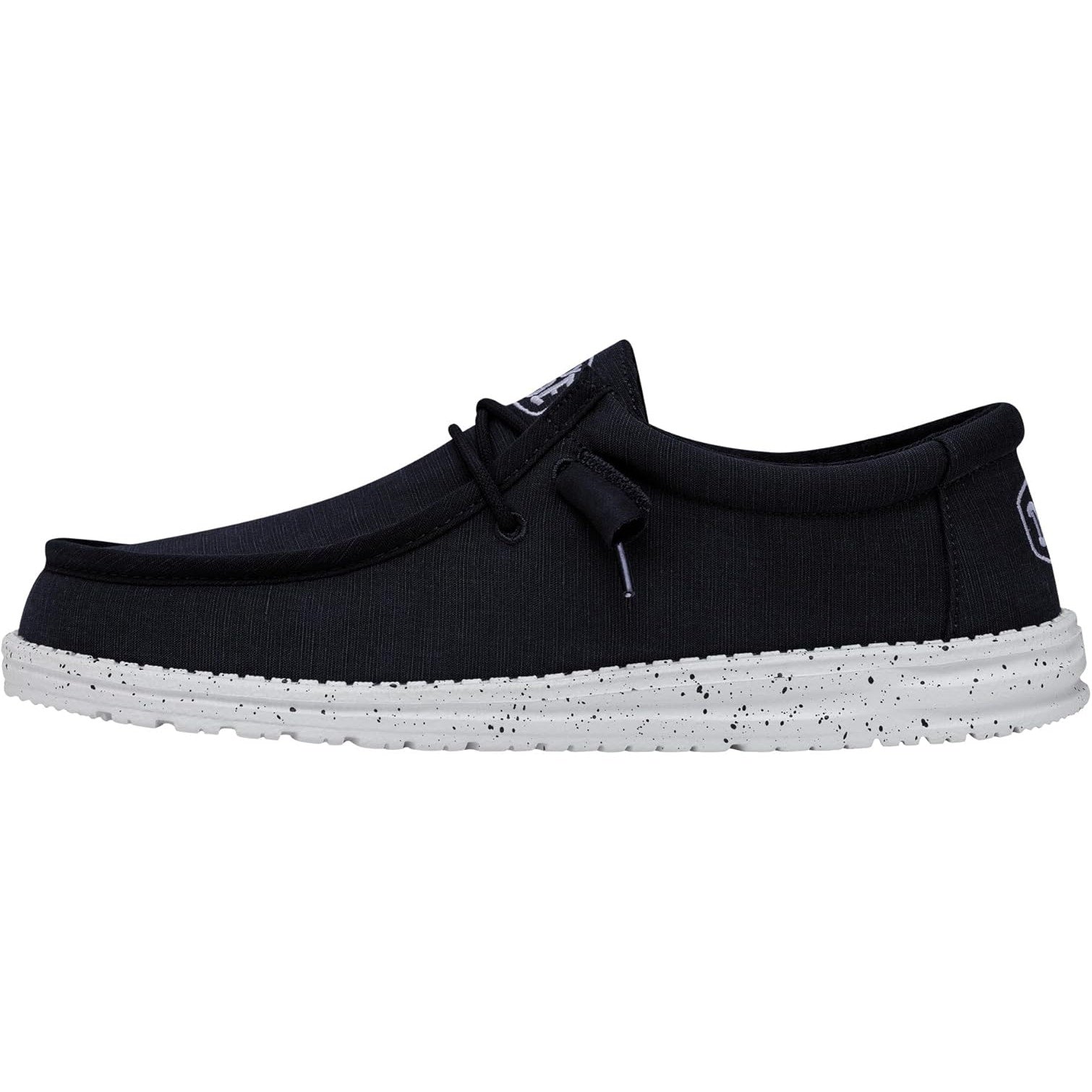 Hey Dude Mens Size 7 Navy Blue Wally Slub Canvas Slip On Elastic Lace Shoes